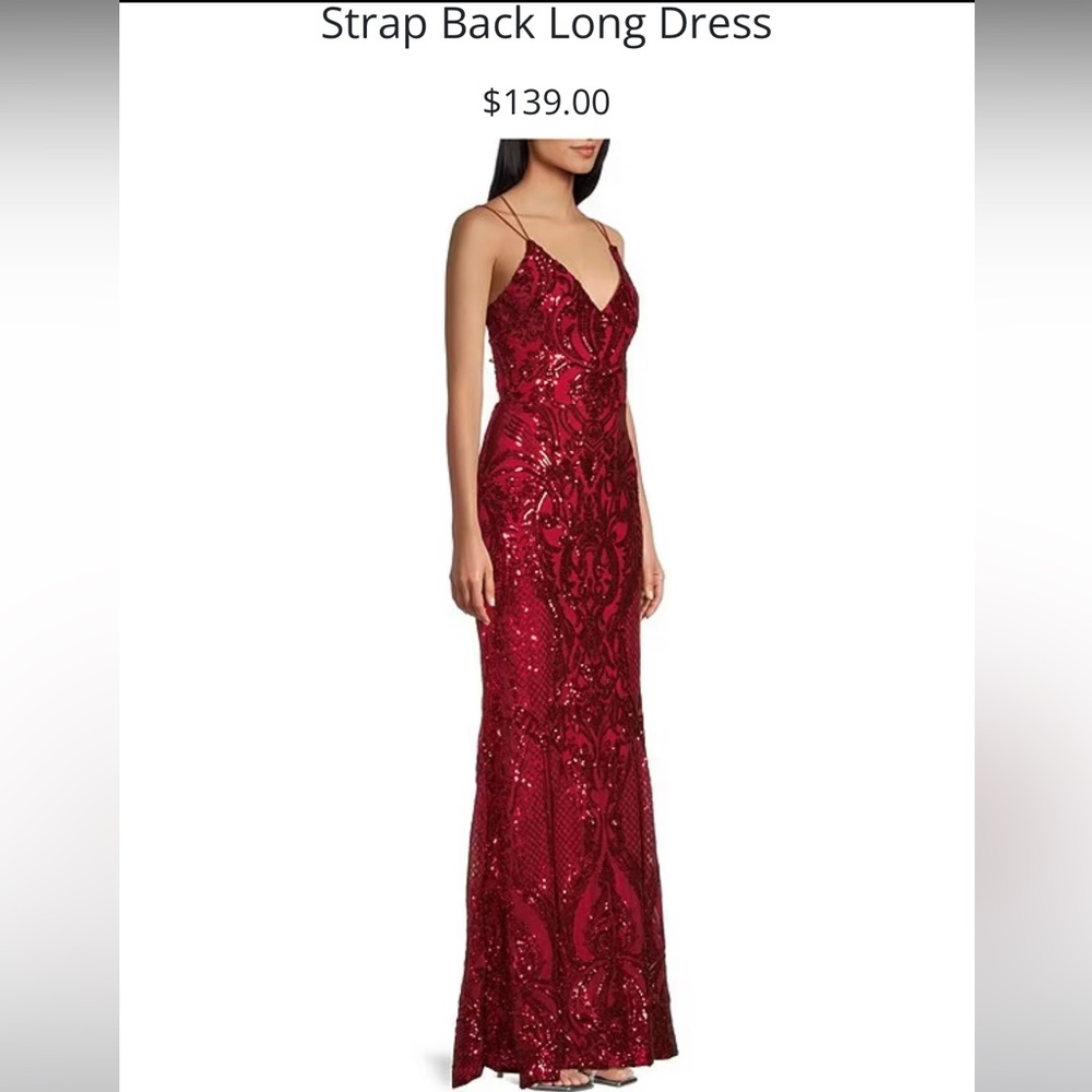 Red sequin prom dress